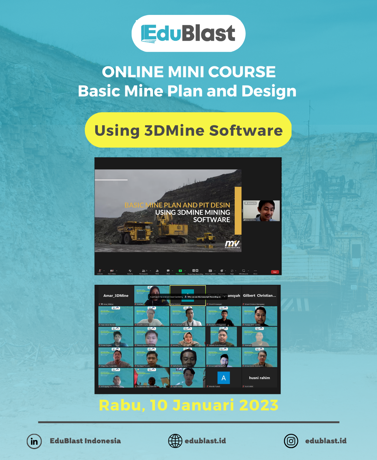 Mini Course Basic Mine Plan and Design Using 3DMine Software