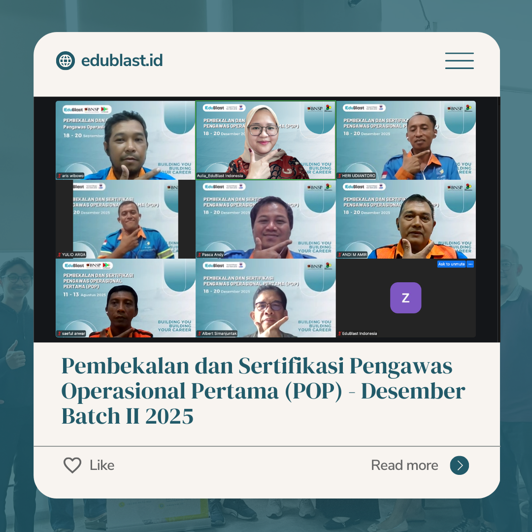 Pembekalan dan sertifikasi Pengawas Operasional Pertama Desember Batch II